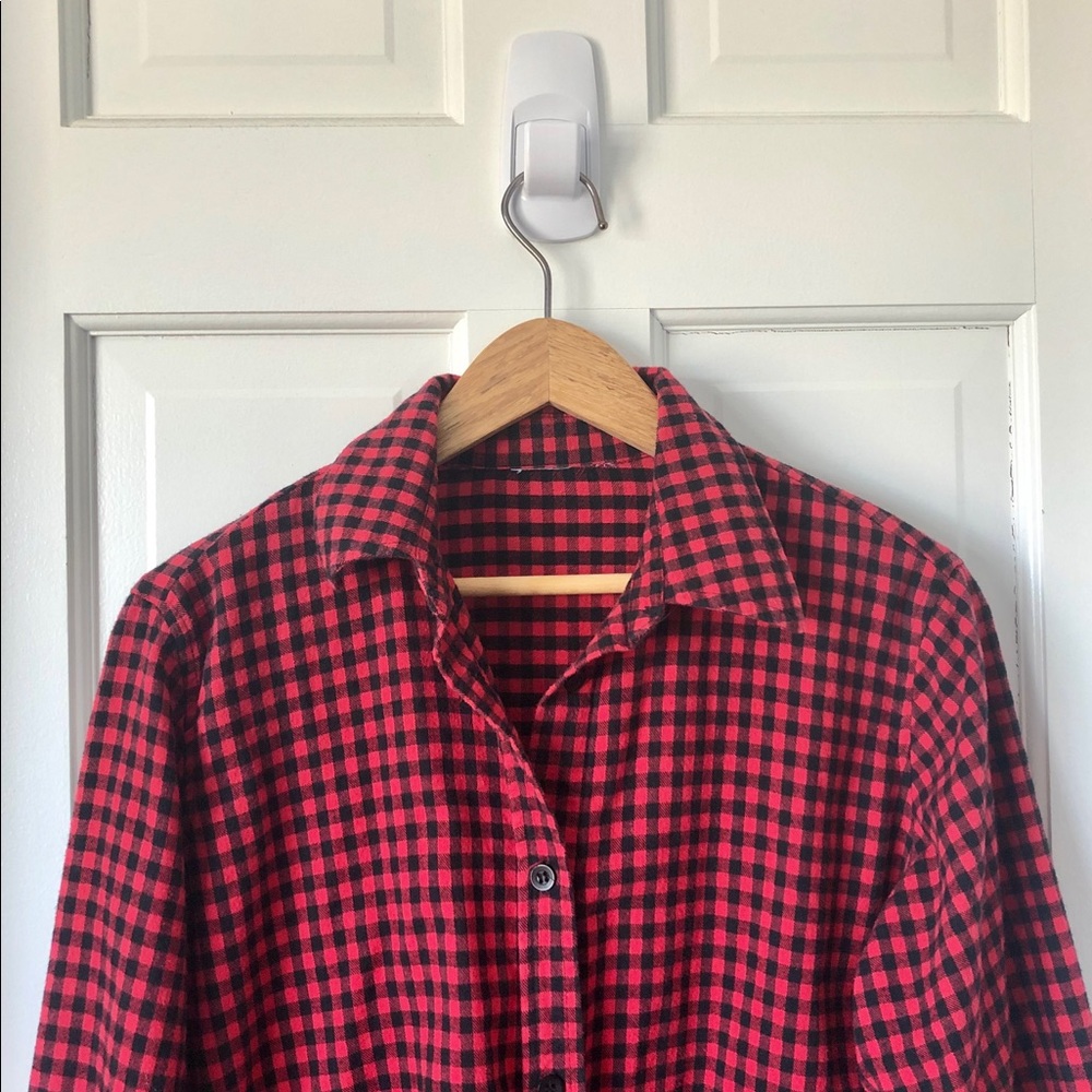 Red and black flannel shirt